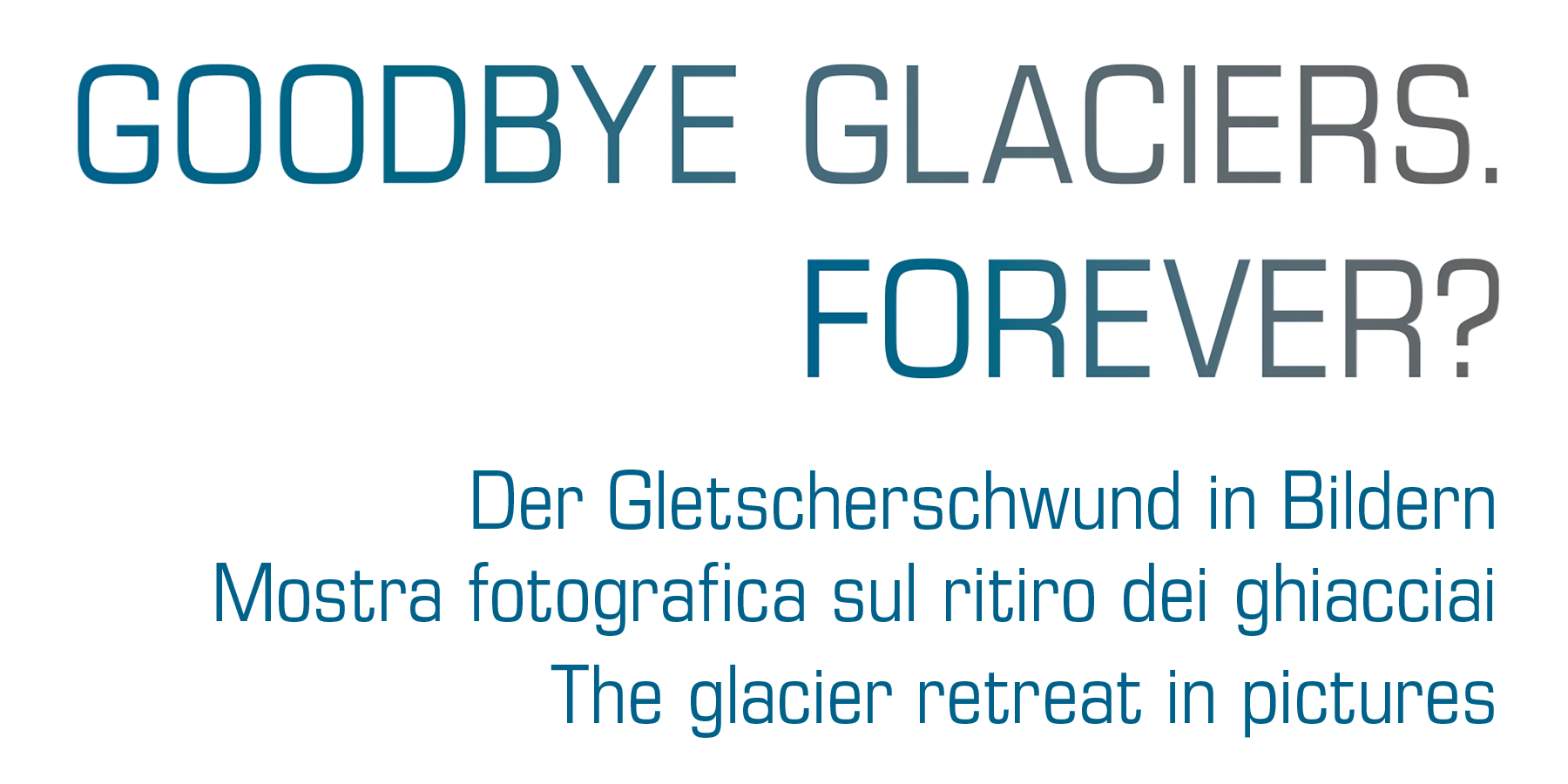 Goodbye Glaciers. Forever? - Ausstellung